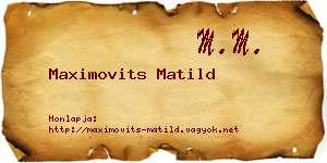 Maximovits Matild névjegykártya
